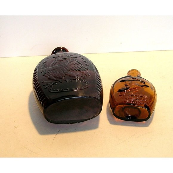 American Eagle Glass Bottles Set of Two Plum and Amber - Picture 7 of 12